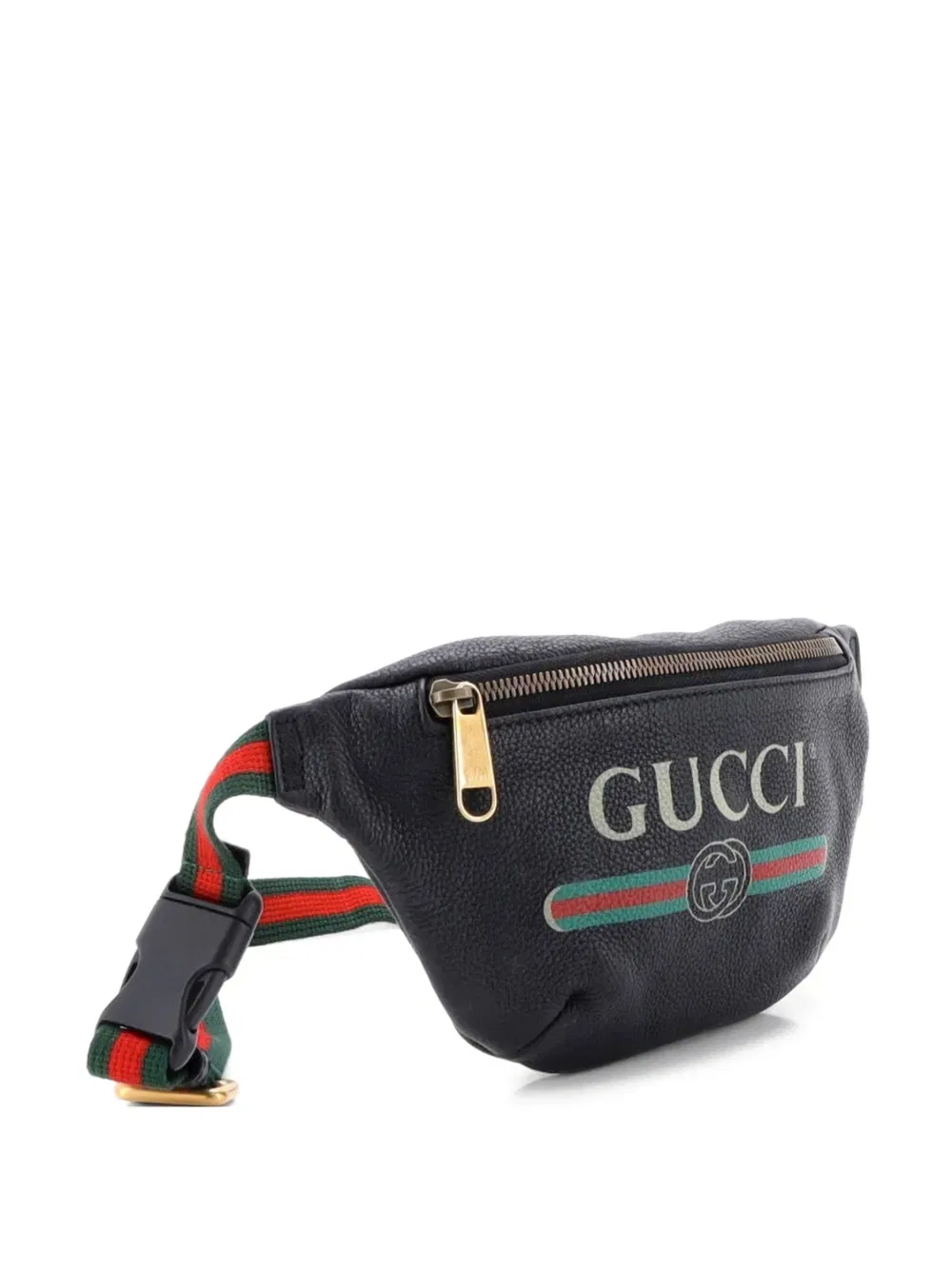 Logo Printed Leather Small belt bag