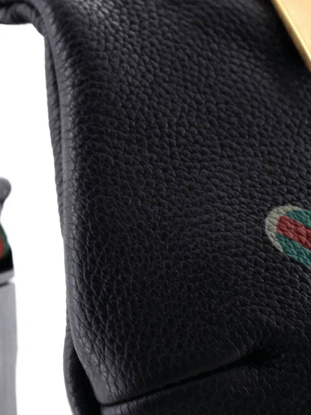 Logo Printed Leather Small belt bag