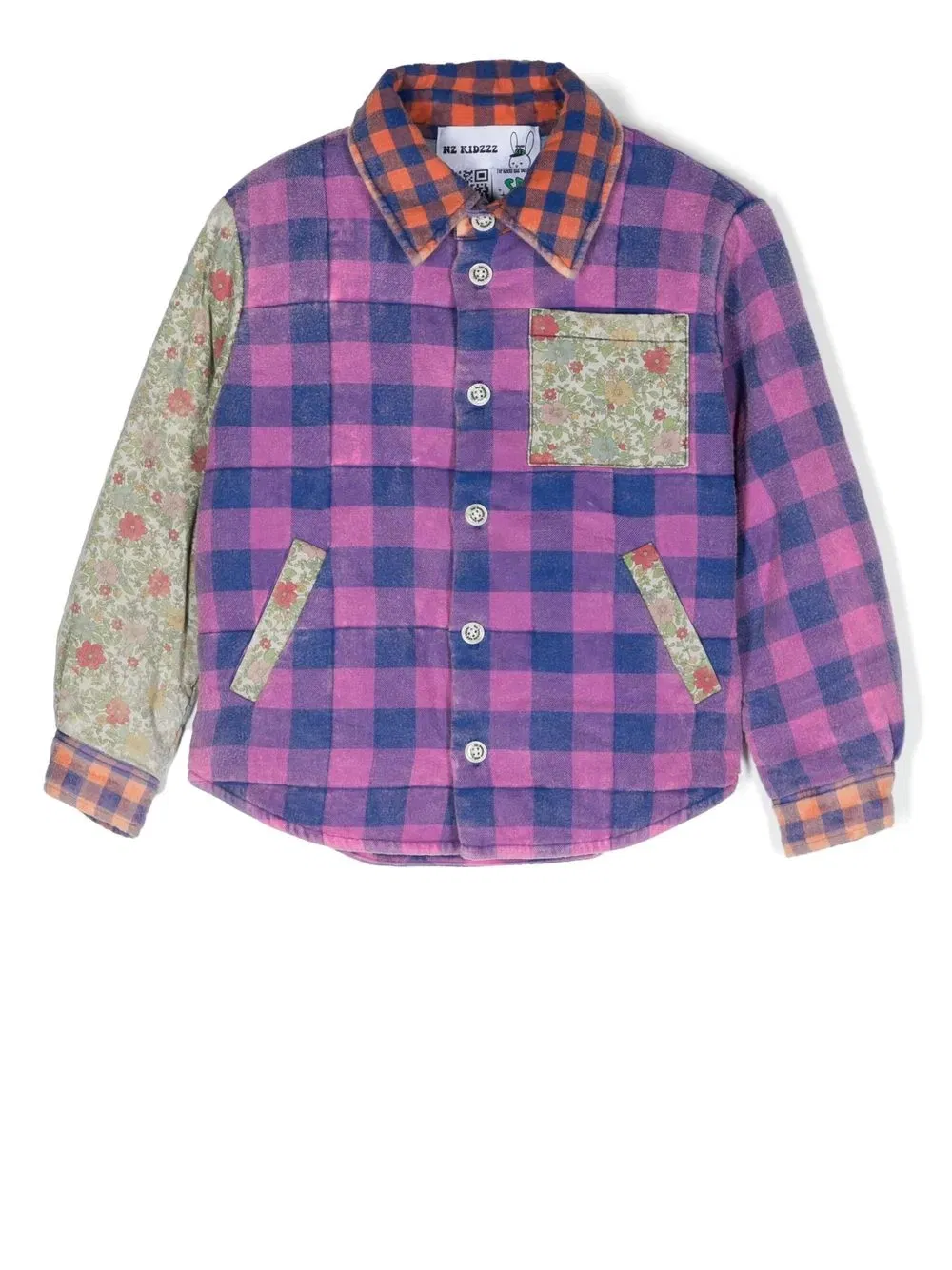 plaid patchwork flannel shirt