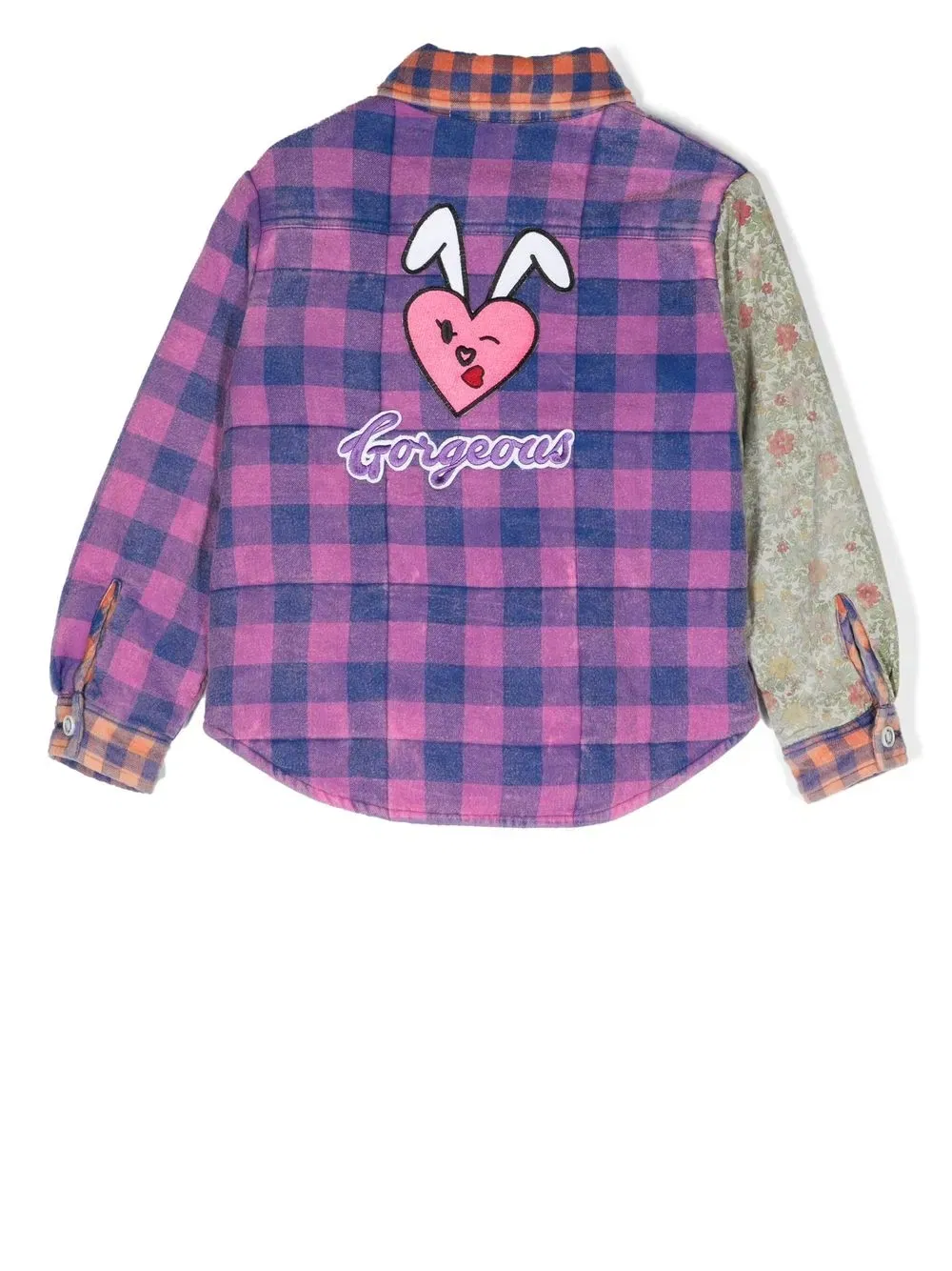 plaid patchwork flannel shirt