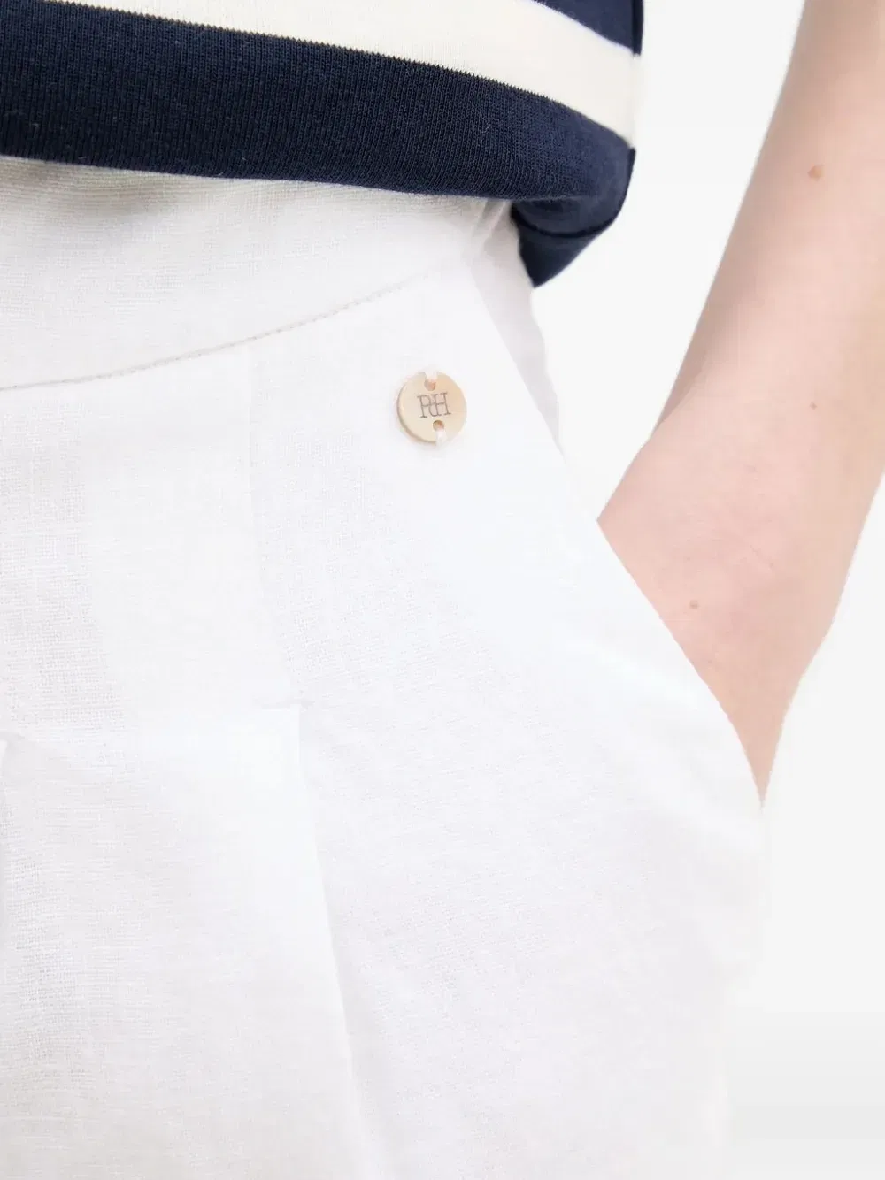 pleated linen trousers