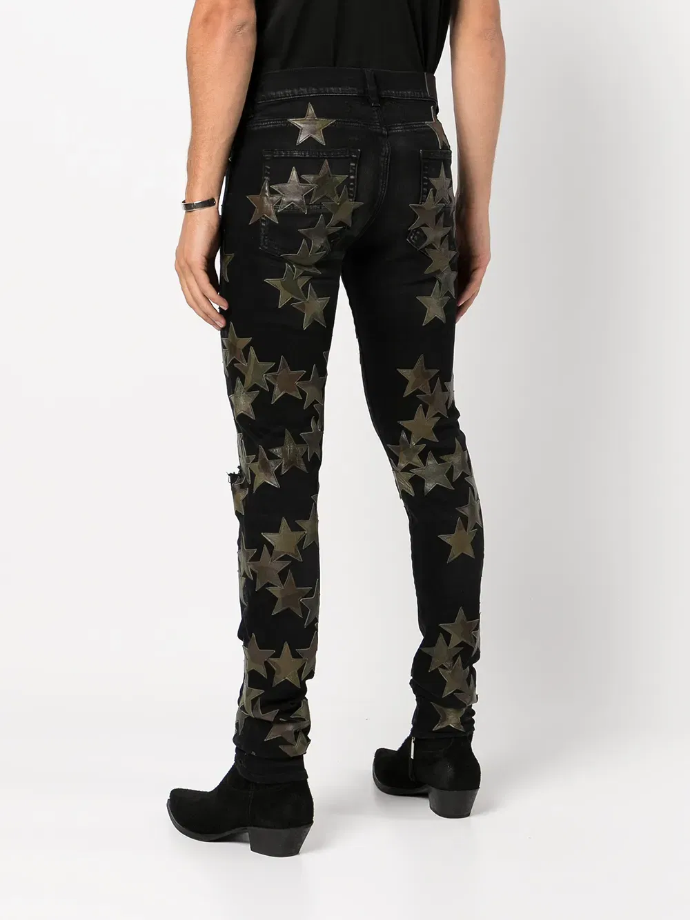 star-patch detail skinny jeans