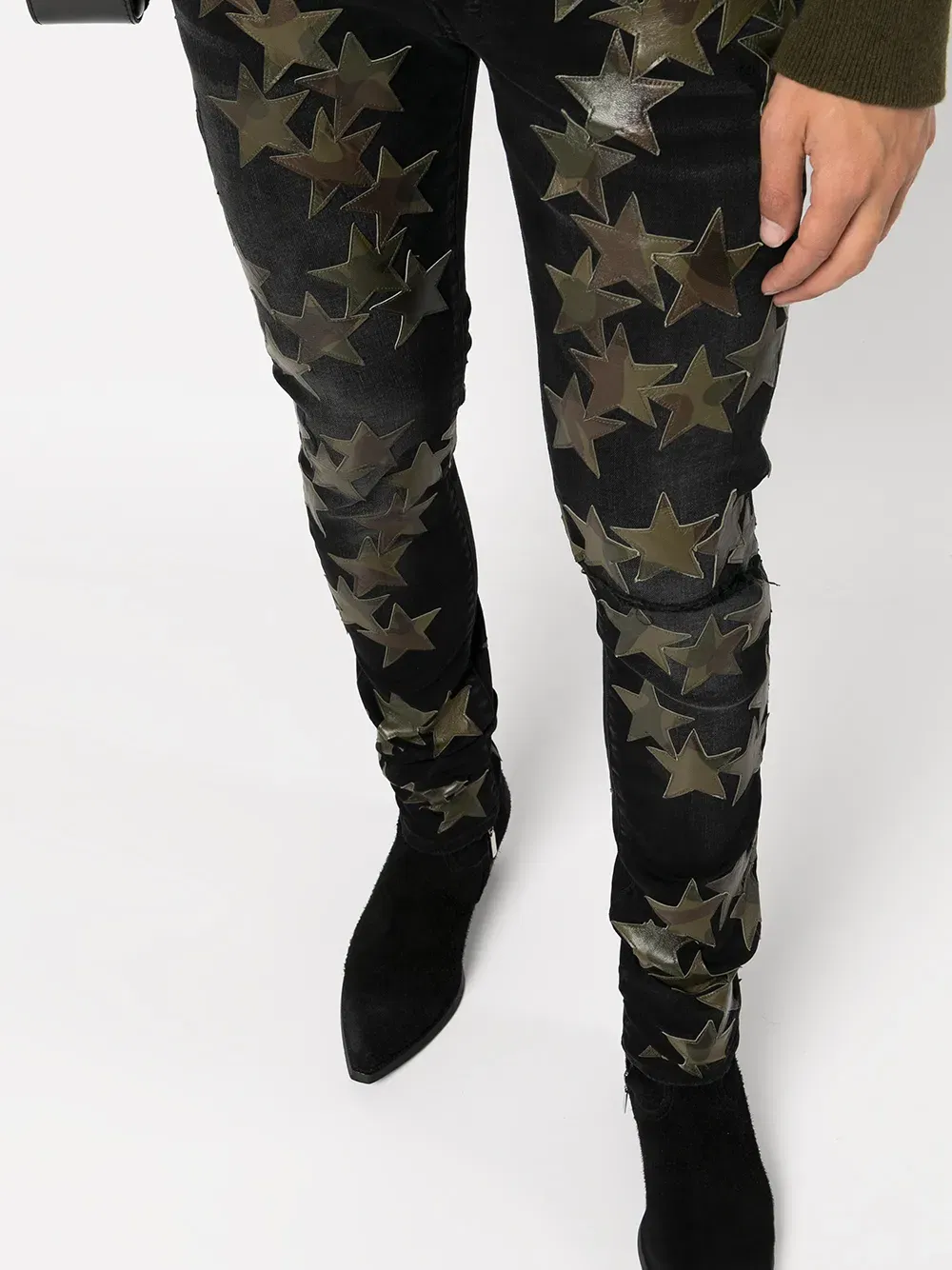 star-patch detail skinny jeans