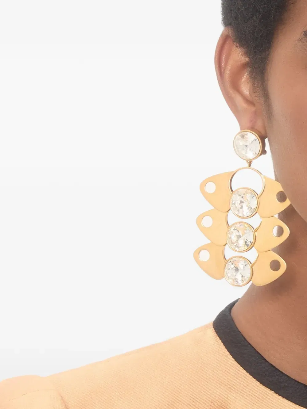 Pages earrings in metal and crystal