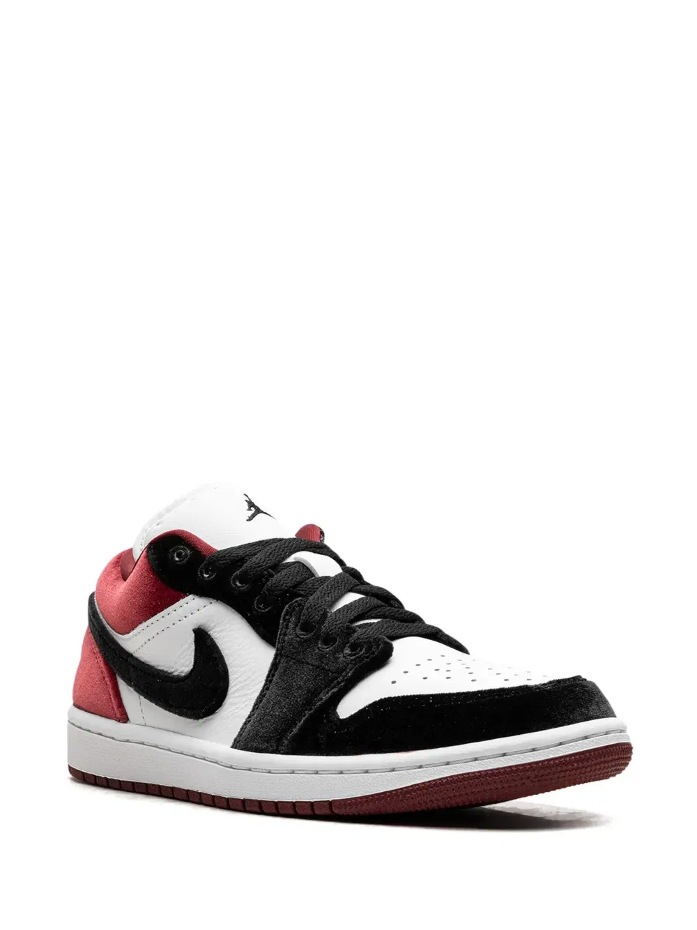 Jordan 1 Low SE "Velvet Black Toe - Black/White/Team Red" sneakers