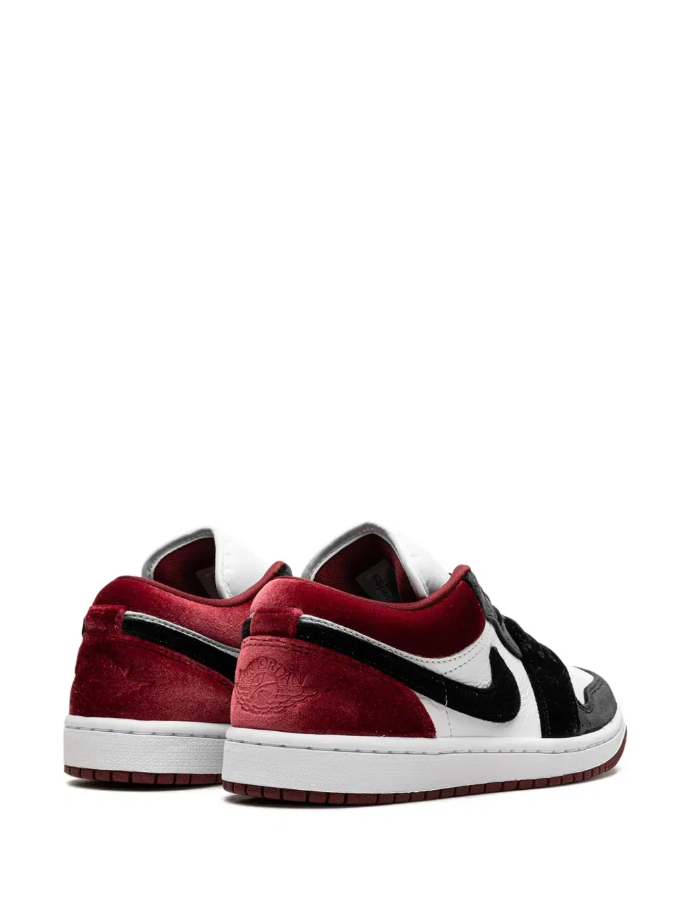 Jordan 1 Low SE "Velvet Black Toe - Black/White/Team Red" sneakers