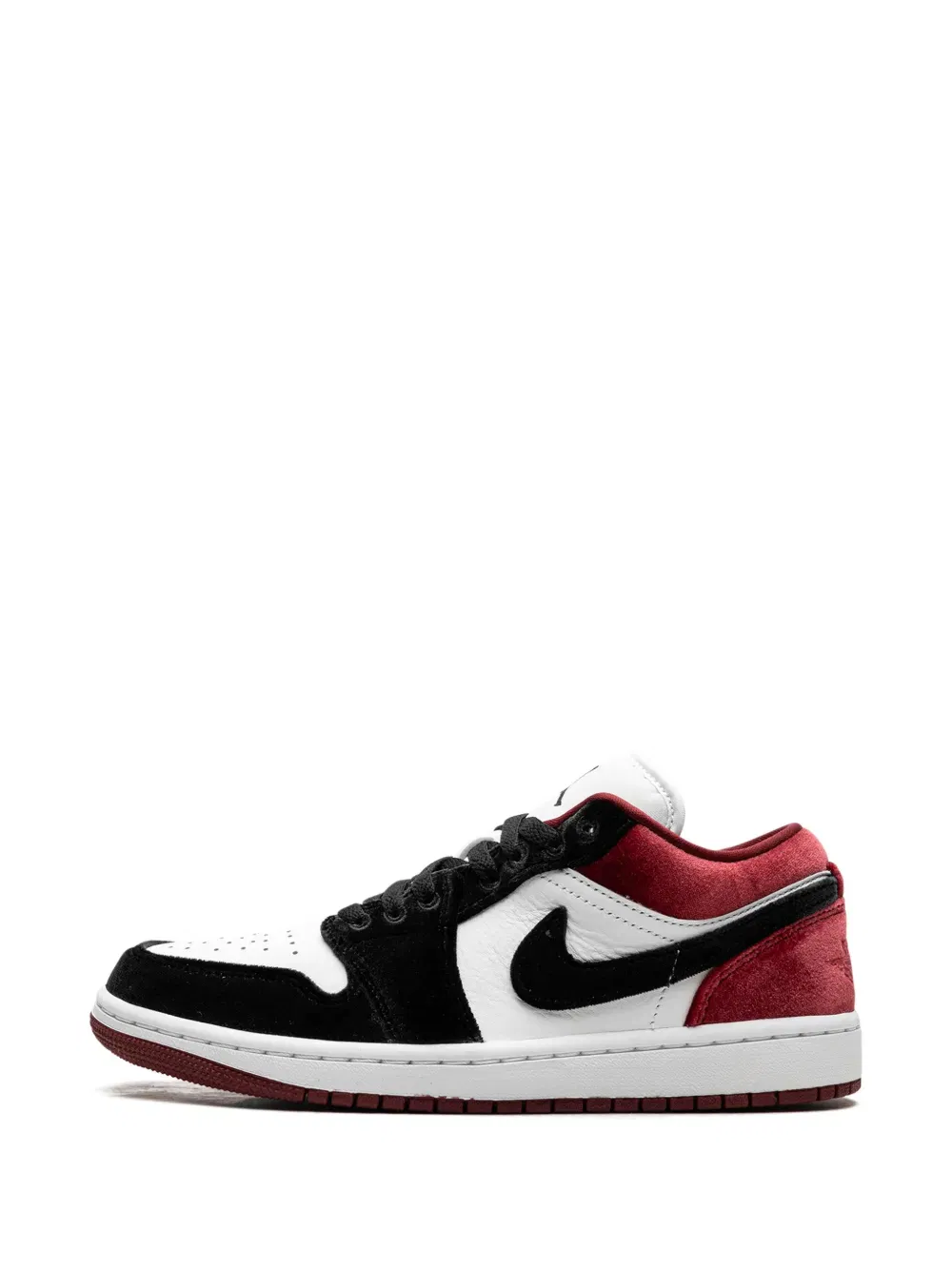 Jordan 1 Low SE "Velvet Black Toe - Black/White/Team Red" sneakers