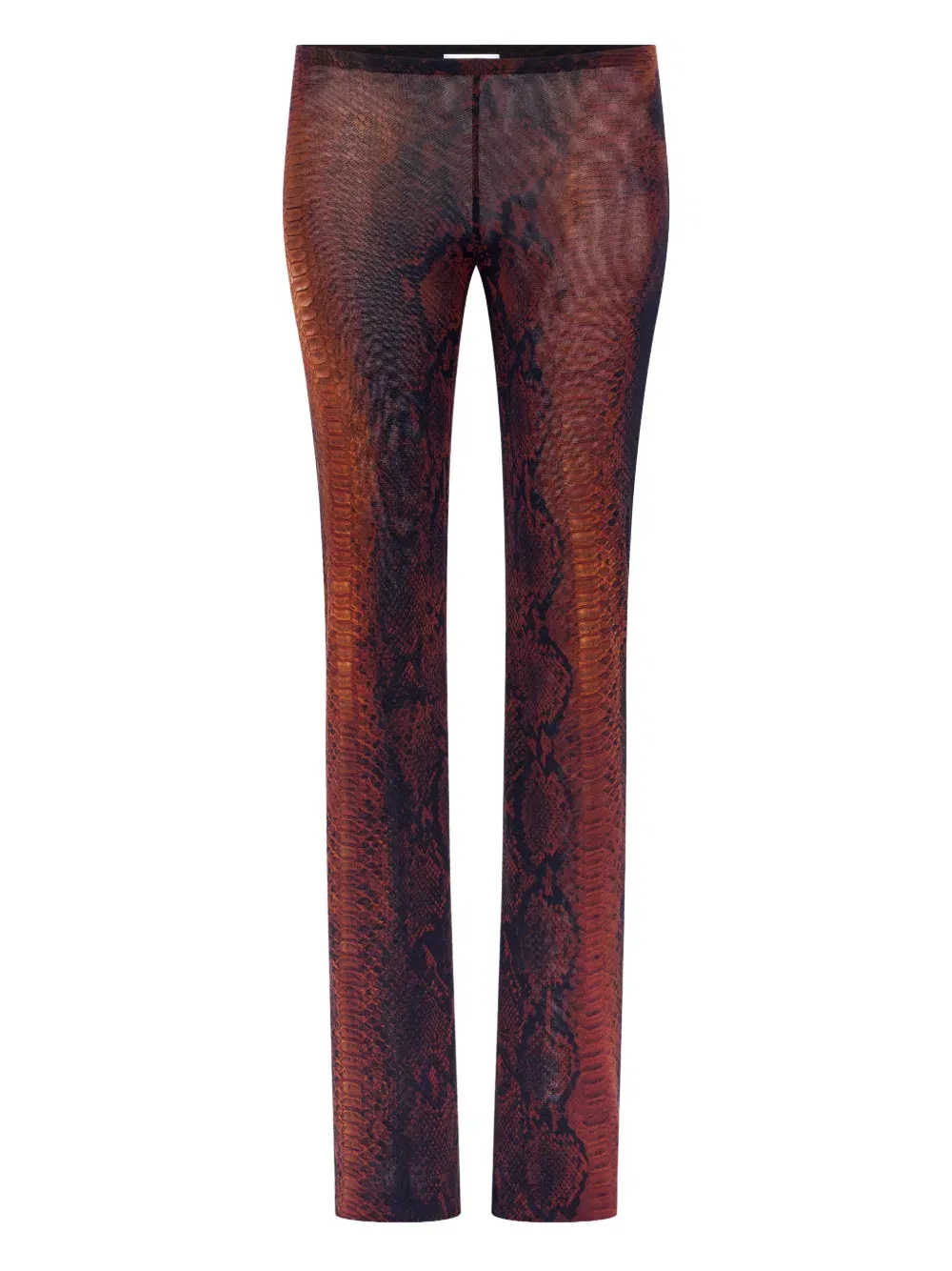 mesh printed python trousers