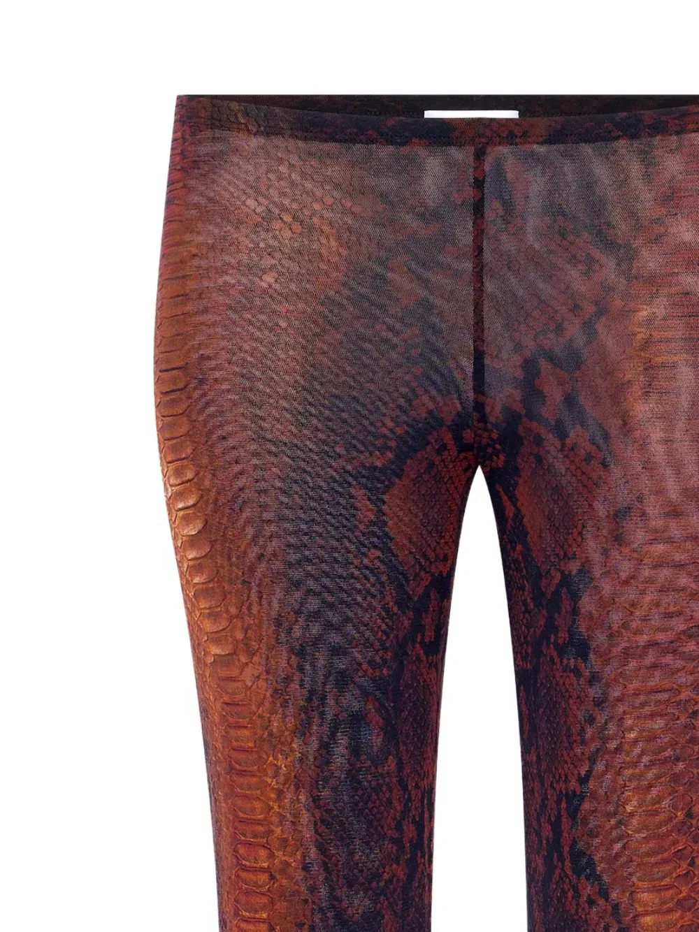 mesh printed python trousers