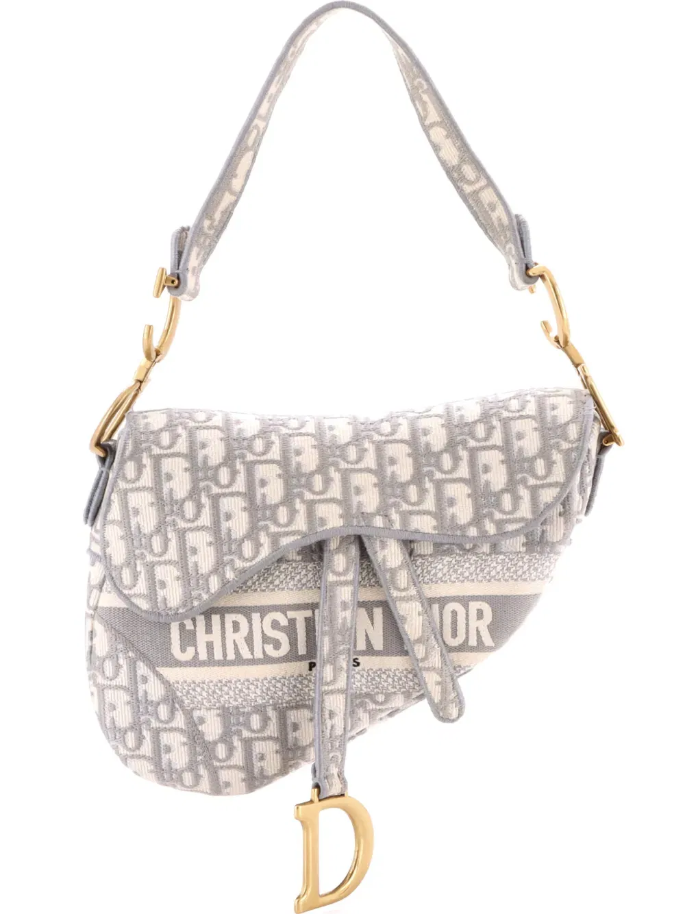 Saddle Handbag Logo Embroidered Oblique Canvas Medium shoulder bag