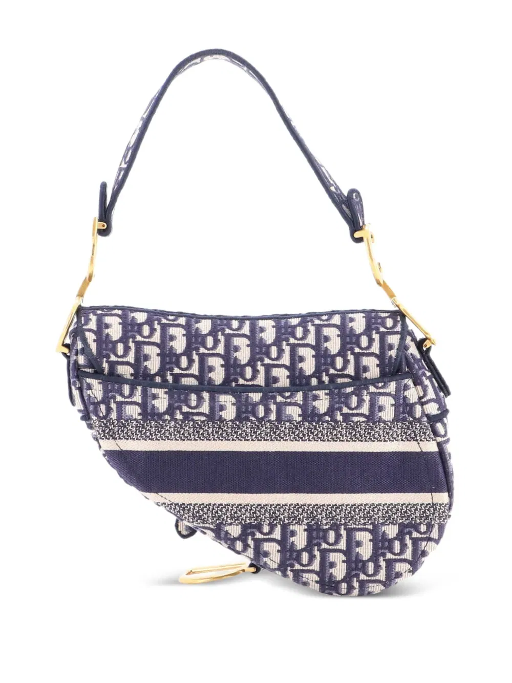 Saddle Handbag Logo Embroidered Oblique Canvas Medium shoulder bag