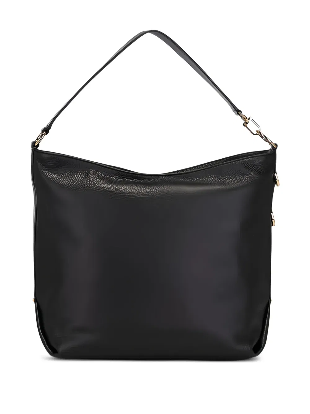 large zip-detail leather shoulder bag