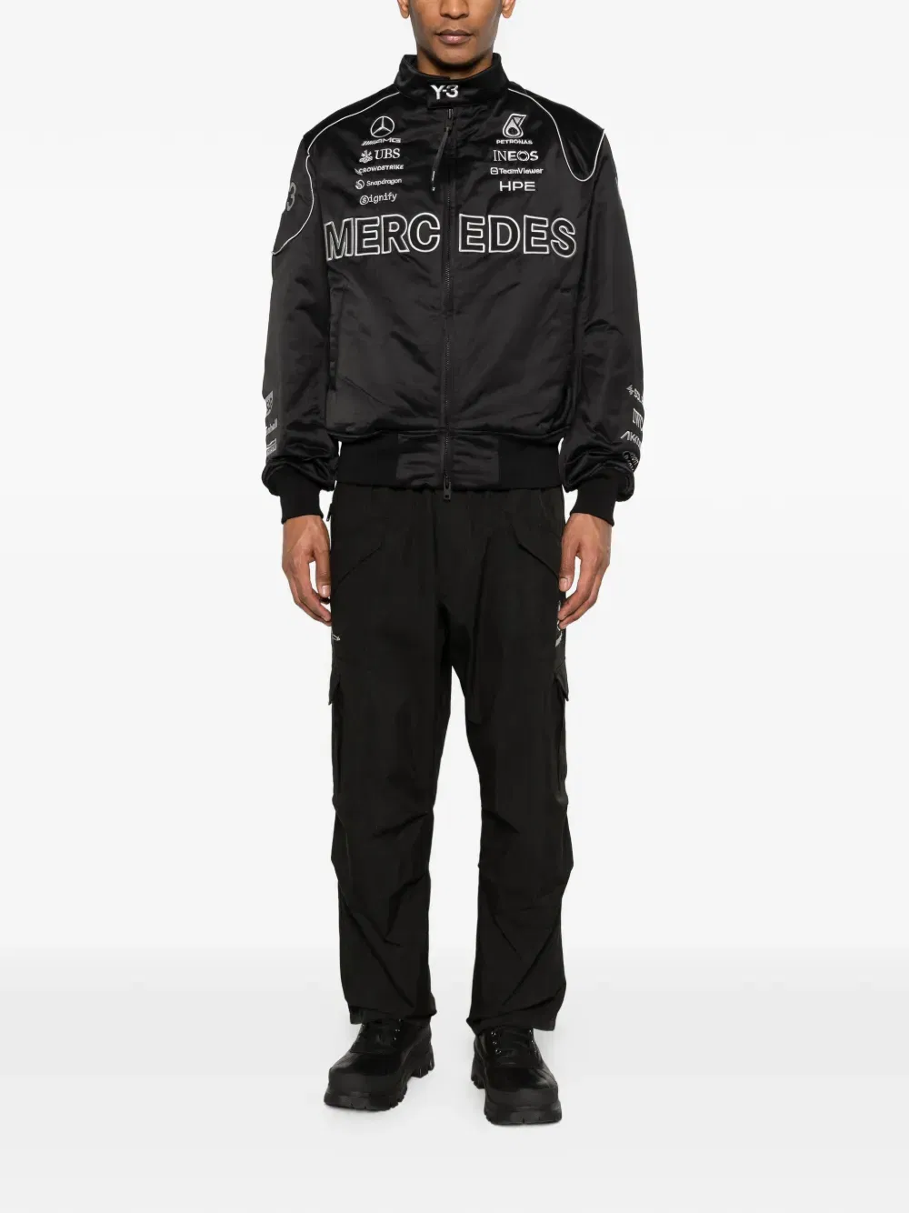 x Mercedes-AMG Petronas F1 logo-detail bomber jacket