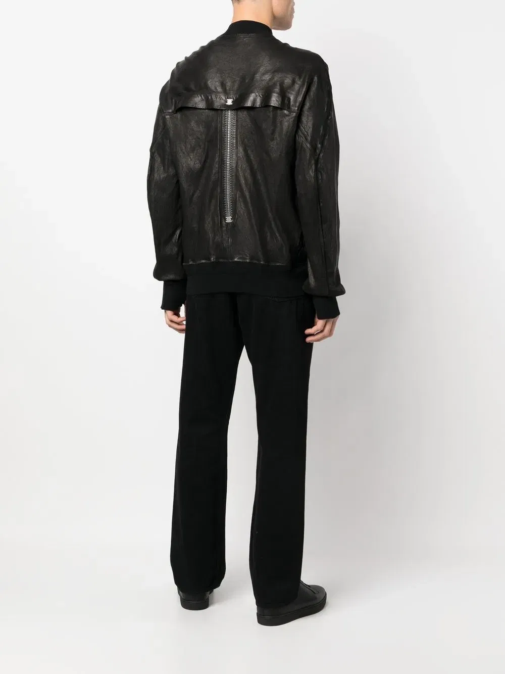 zipped leather jacket