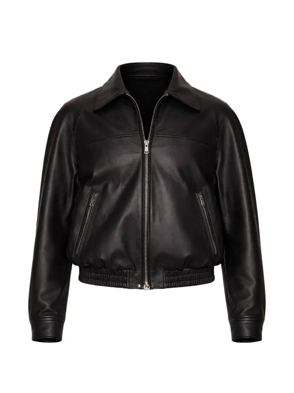 zipped leather jacket