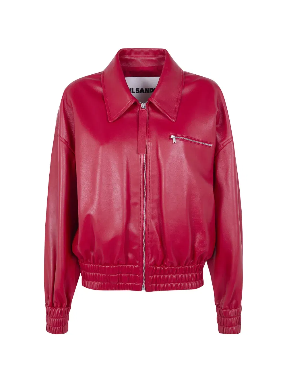 zipped leather jacket