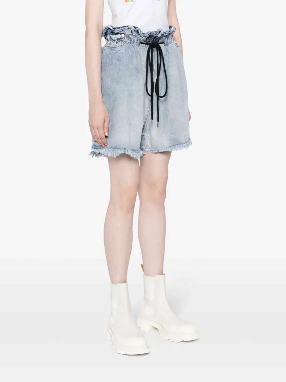 drawstring denim shorts