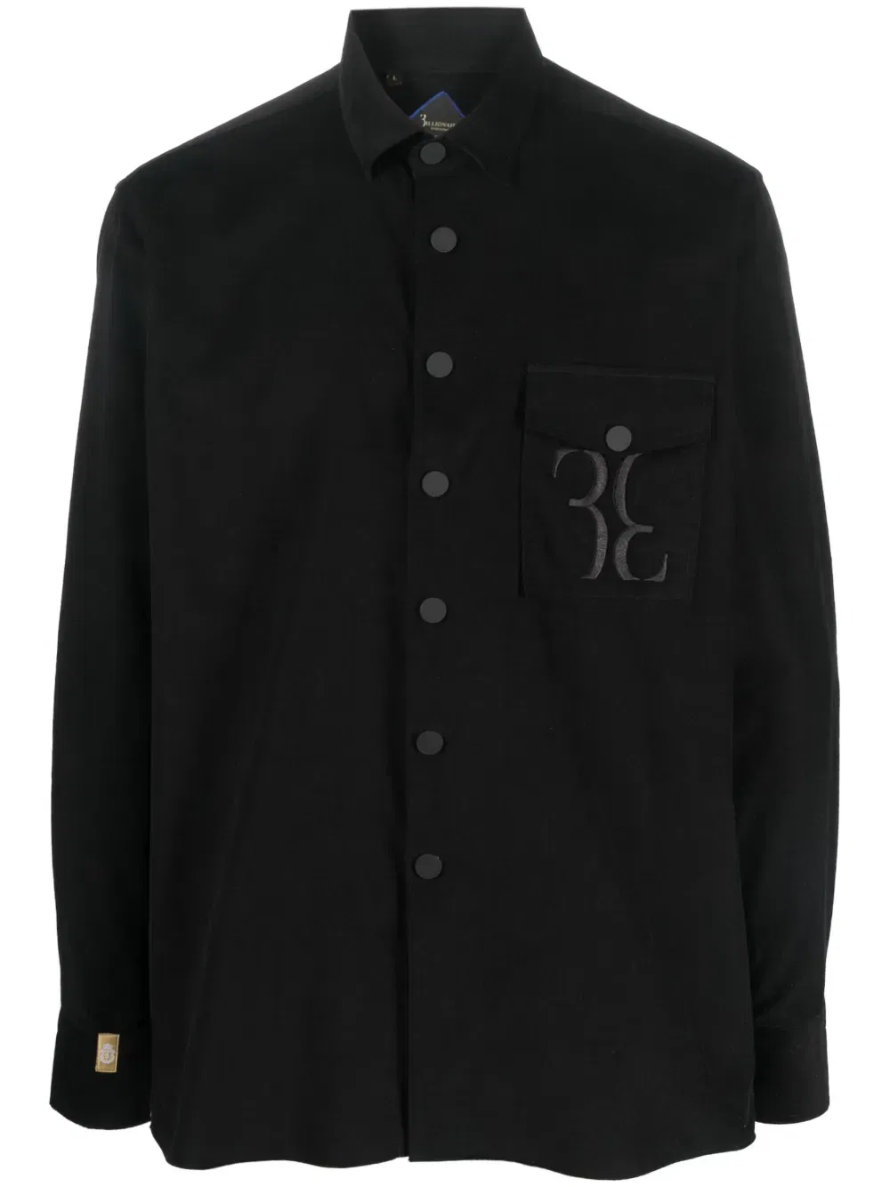 monogram-embroidered cotton-corduroy shirt