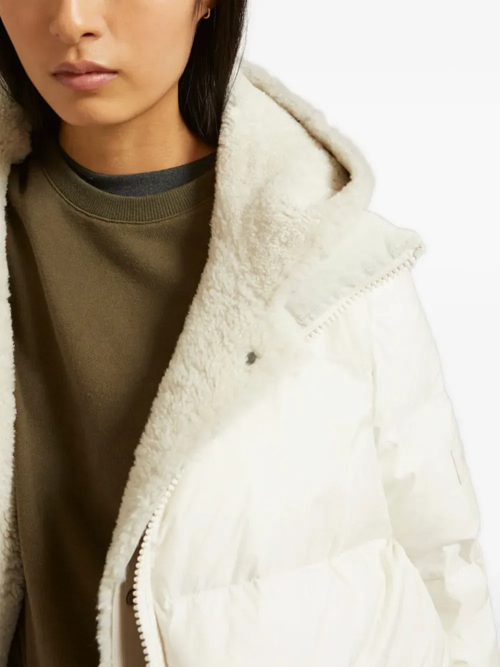 hooded flap-pocket coat