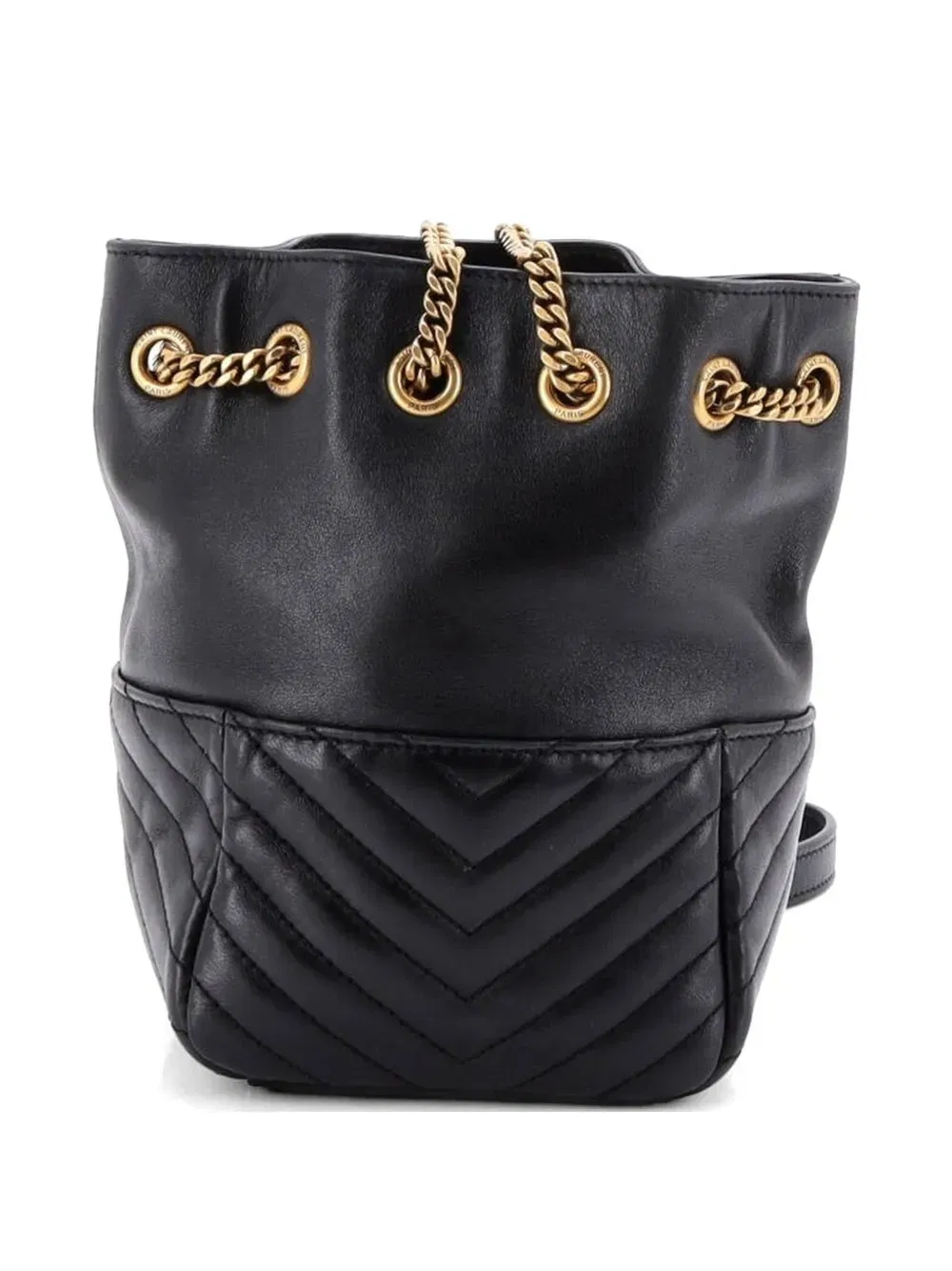 Joe Matelasse Chevron Leather Mini bucket bag
