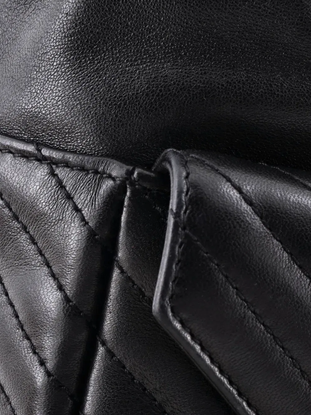 Joe Matelasse Chevron Leather Mini bucket bag