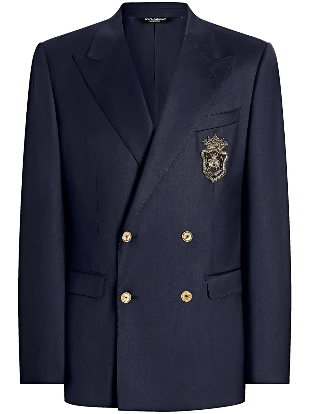 Double-breasted jacket with patch
