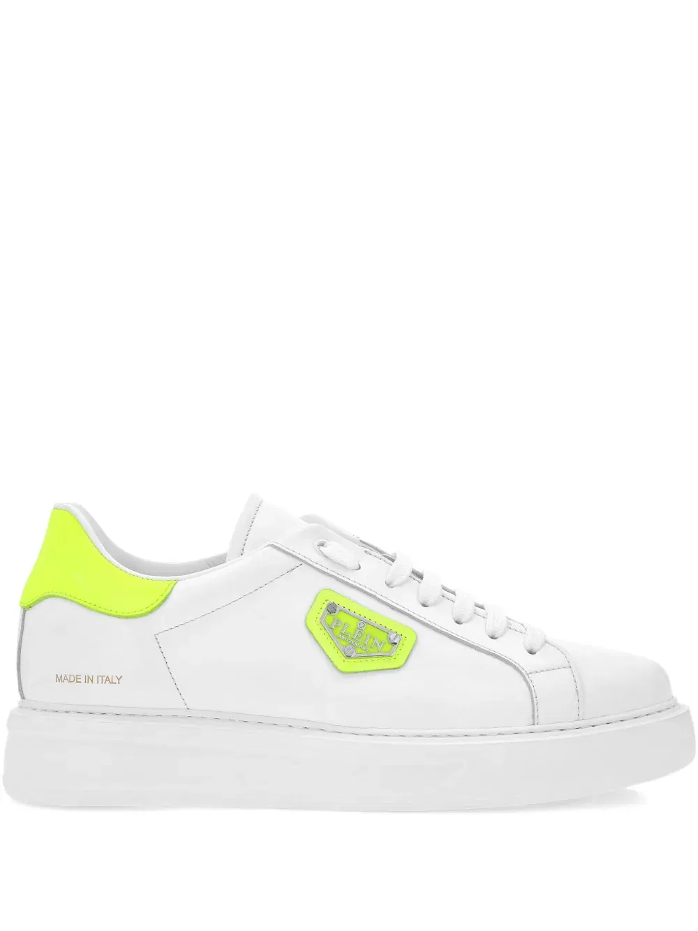 logo-plaque leather sneakers