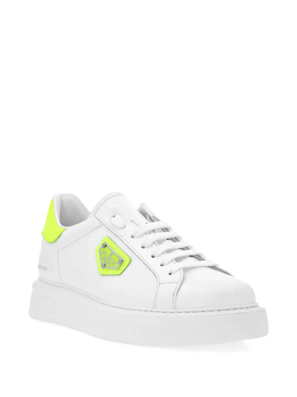 logo-plaque leather sneakers