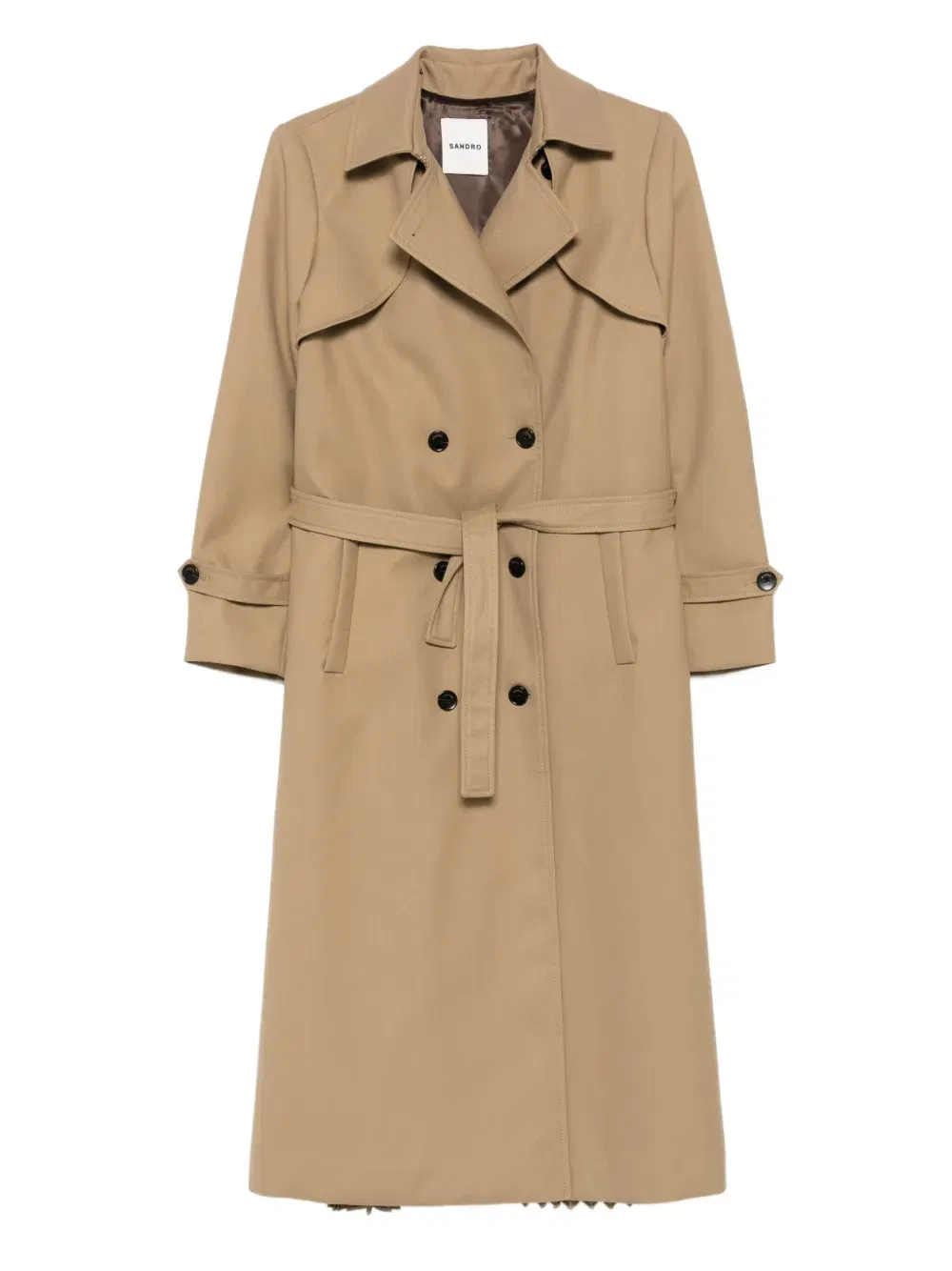 double-breasted belted trench coat