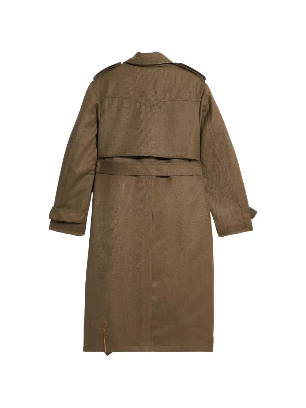double-breasted belted trench coat