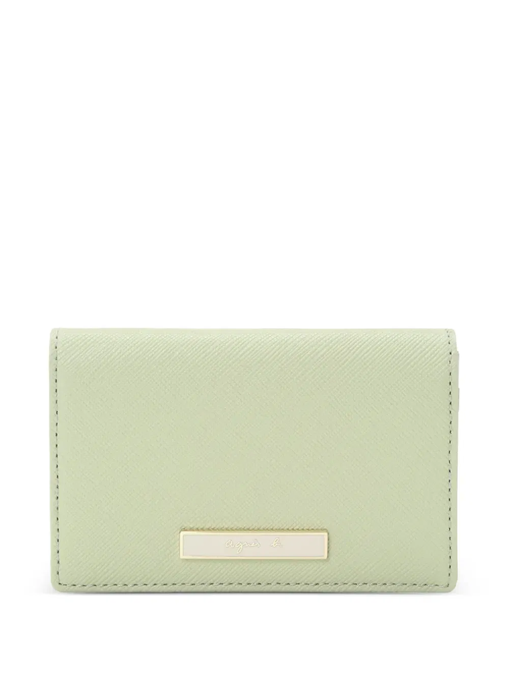 logo-plaque leather wallet