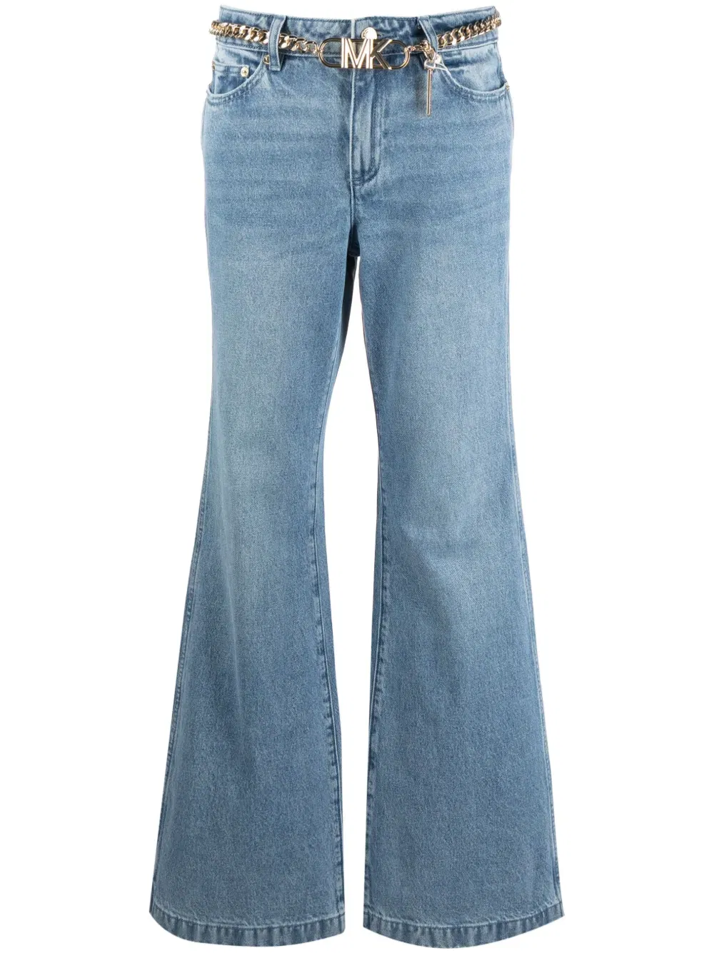belted bootcut jeans