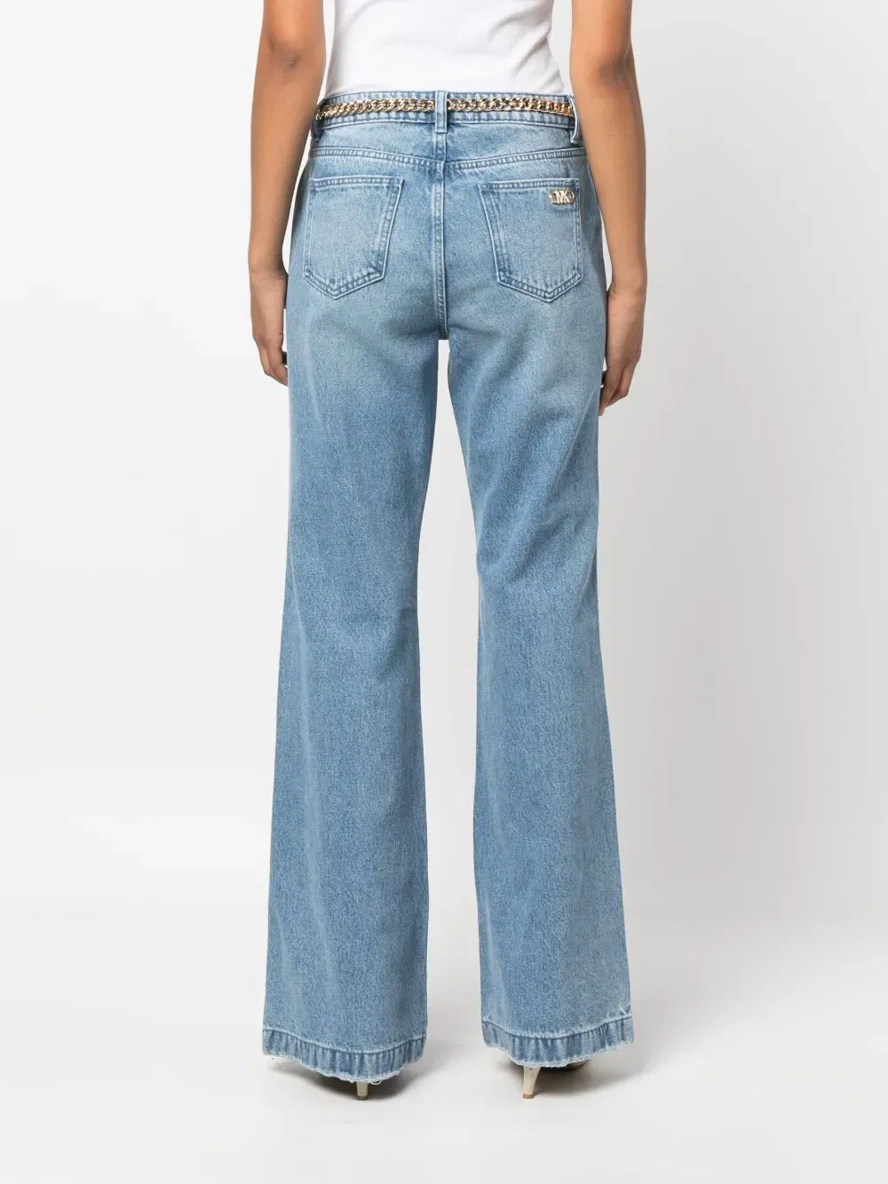 belted bootcut jeans