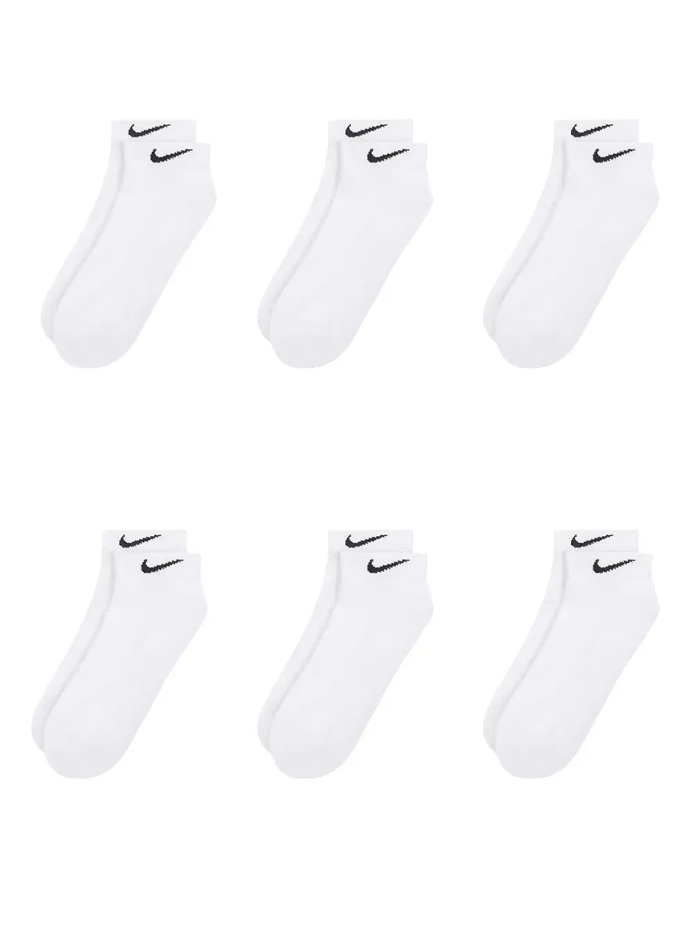 Everyday White six-pack ankle socks
