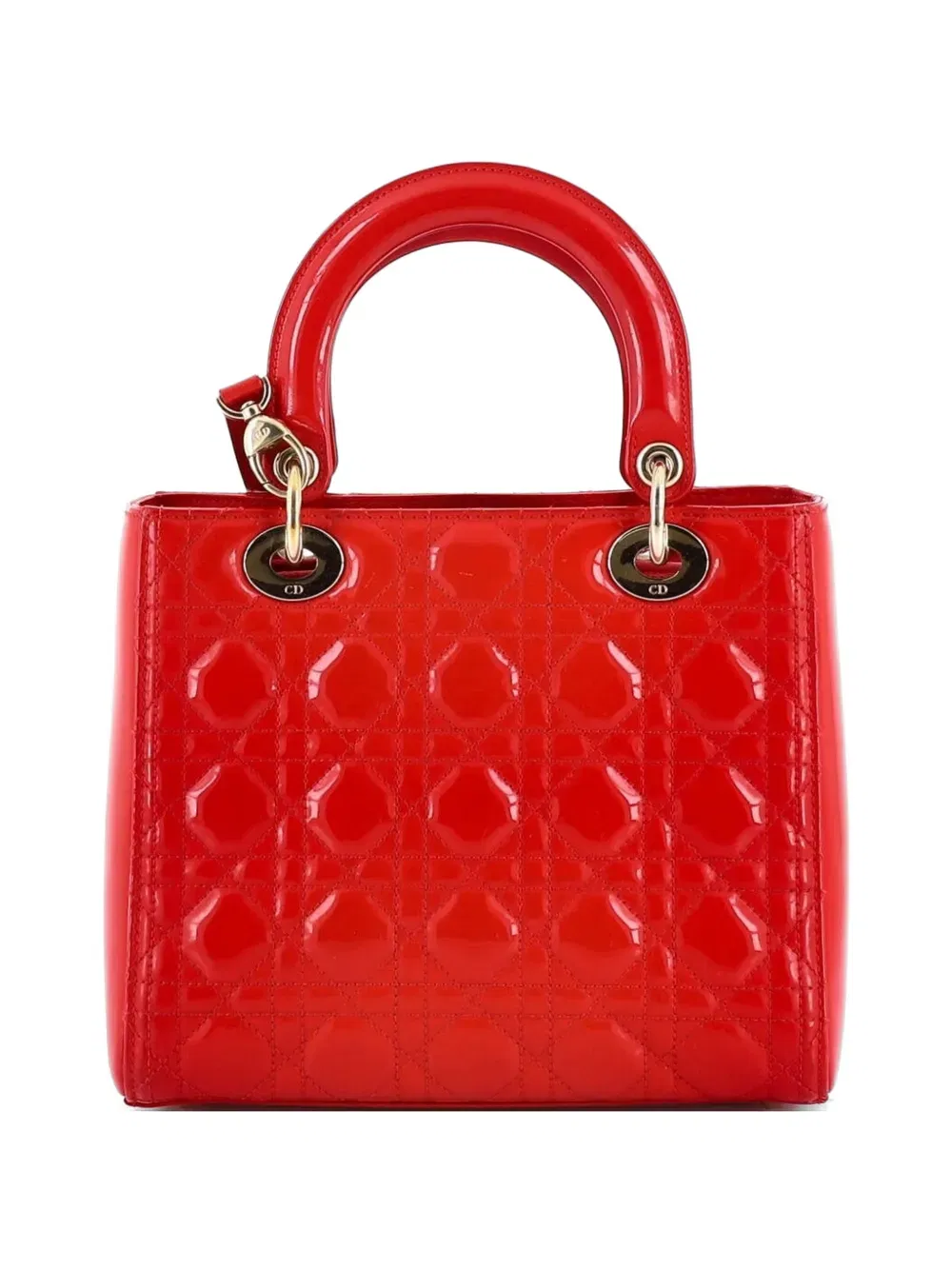Lady Dior Bag Cannage Quilt Patent Medium satchel