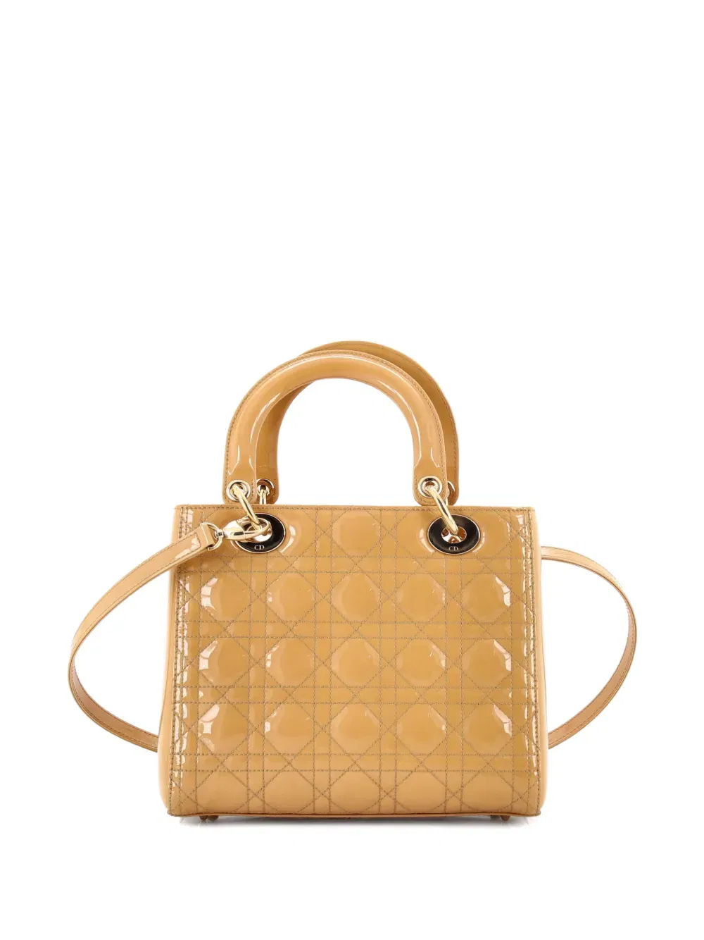 Lady Dior Bag Cannage Quilt Patent Medium satchel
