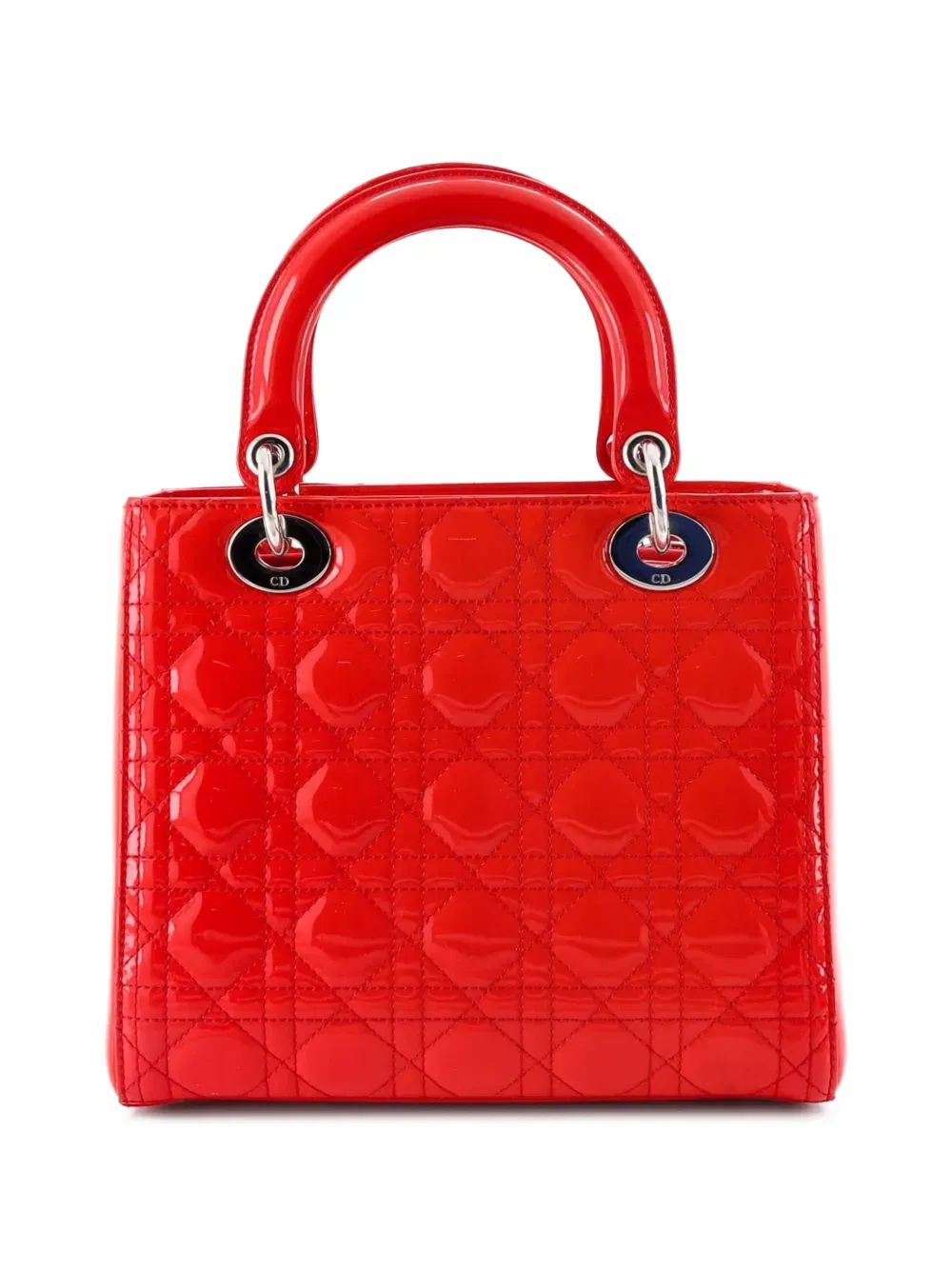 Lady Dior Bag Cannage Quilt Patent Medium satchel