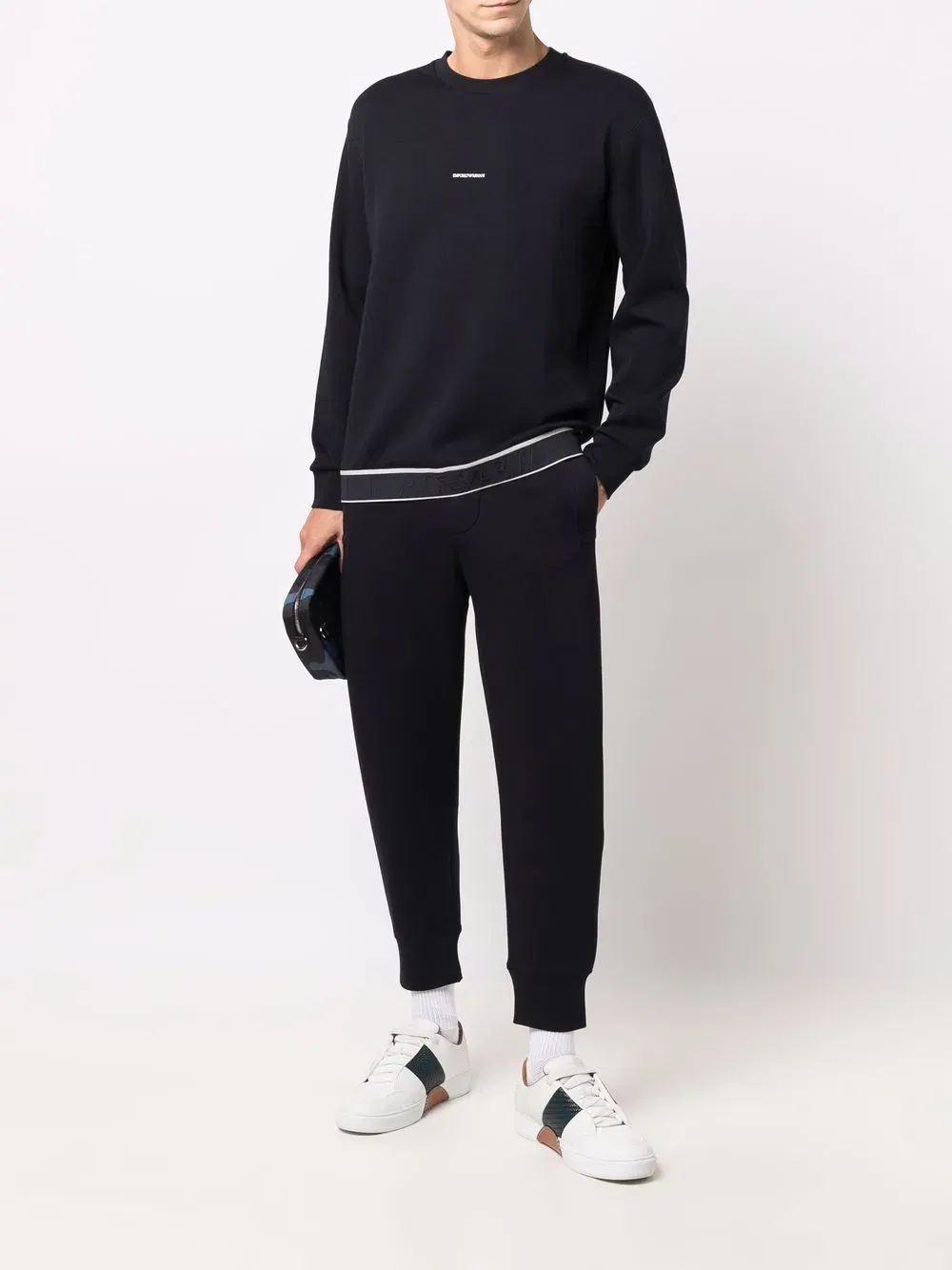 tapered-leg solid trackpants