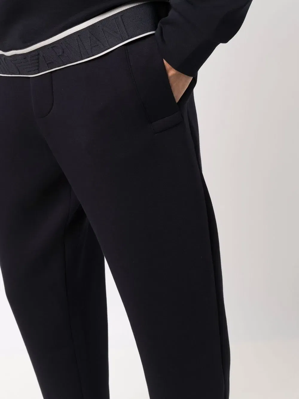tapered-leg solid trackpants