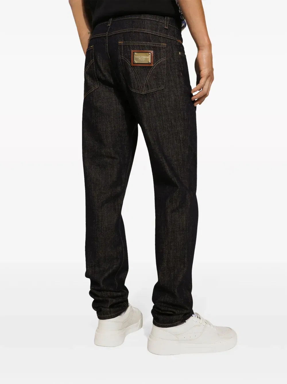 logo-plaque straight-leg jeans