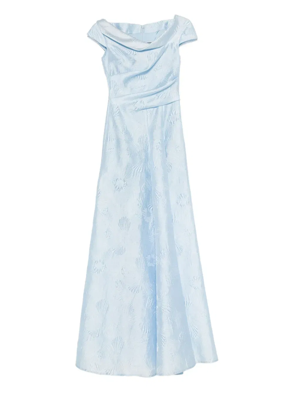 cowl-neck floral-pattern dress