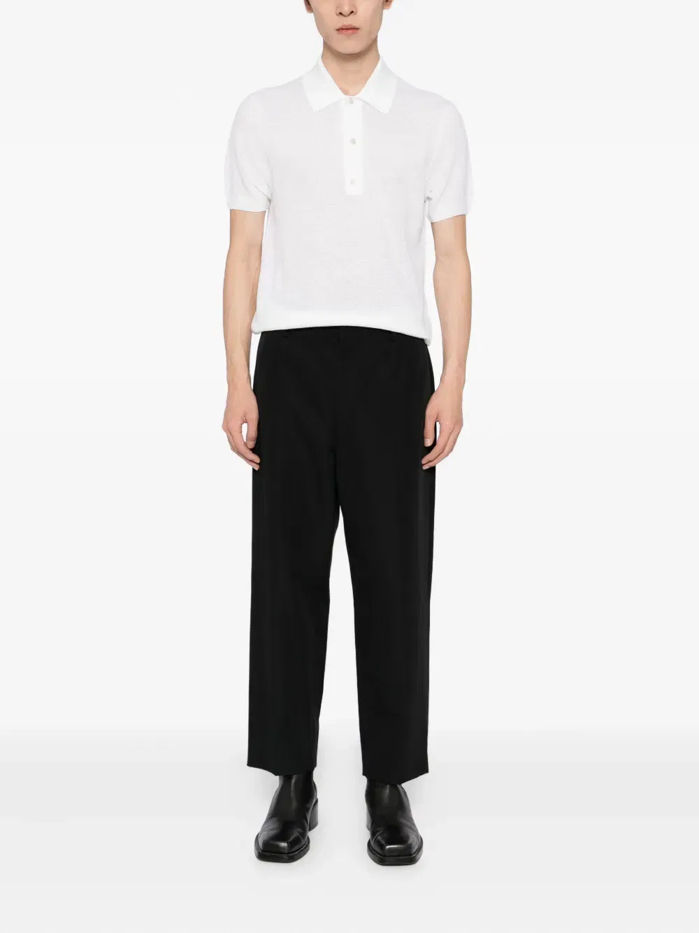knit polo shirt
