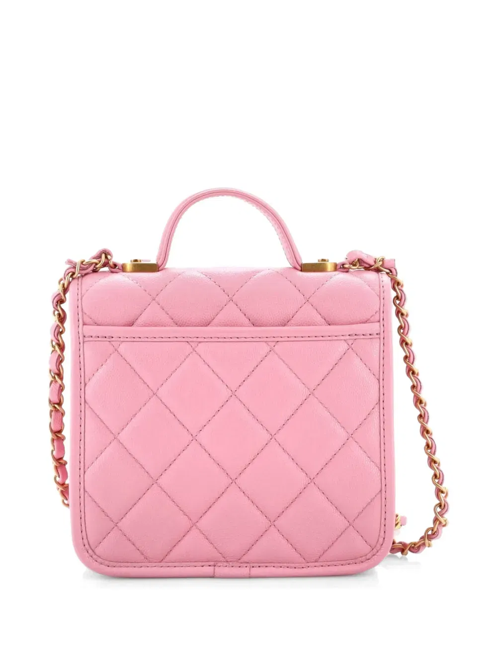 School Memory Top Handle Flap Bag Quilted Caviar Mini crossbody bag