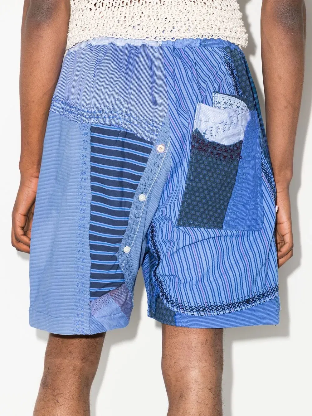 patchwork track shorts