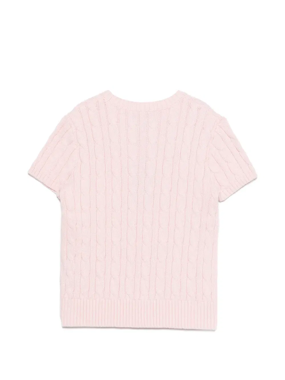 cable-knit pocket T-Shirt