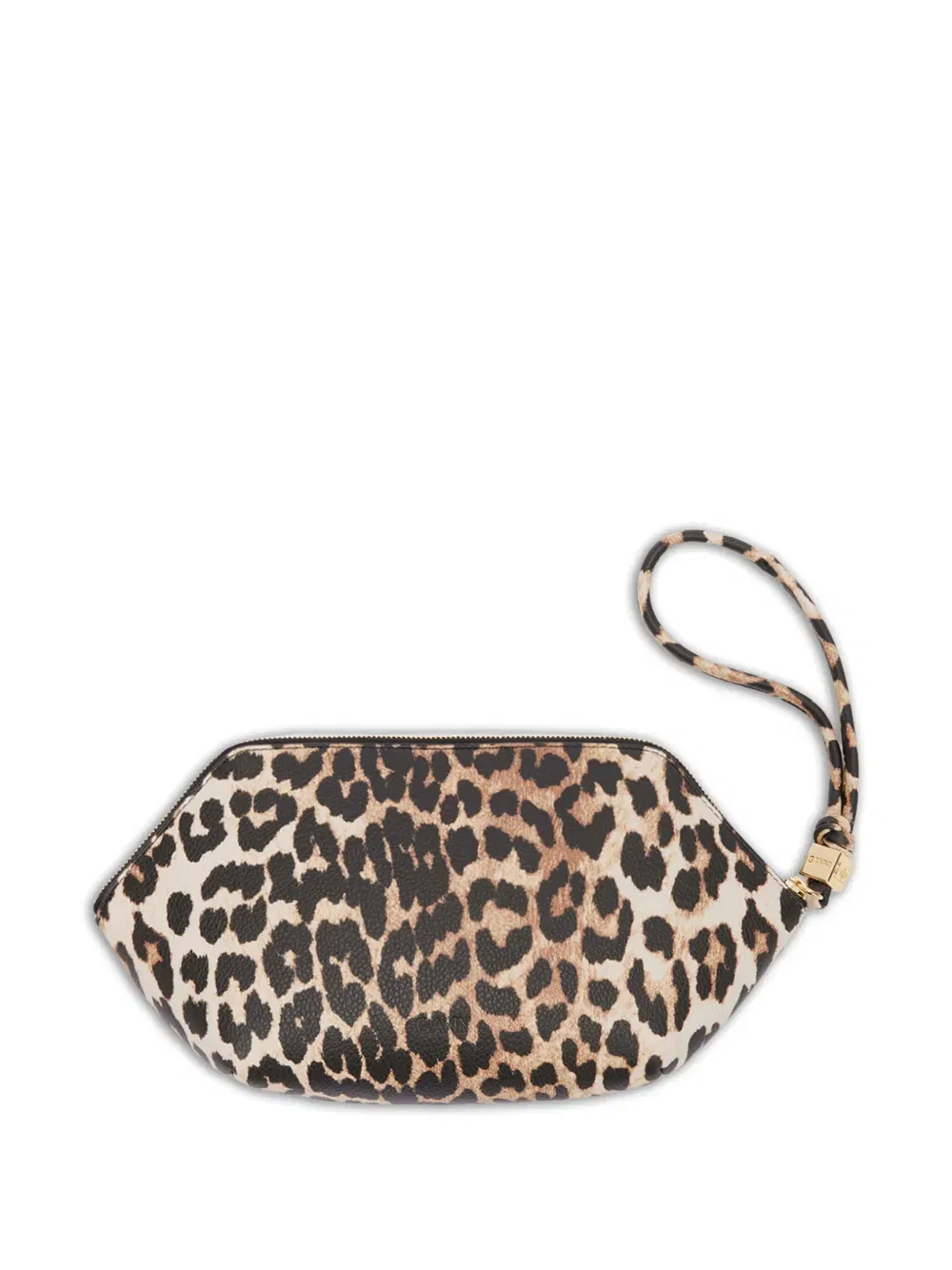 leopard print wristlet make up bag