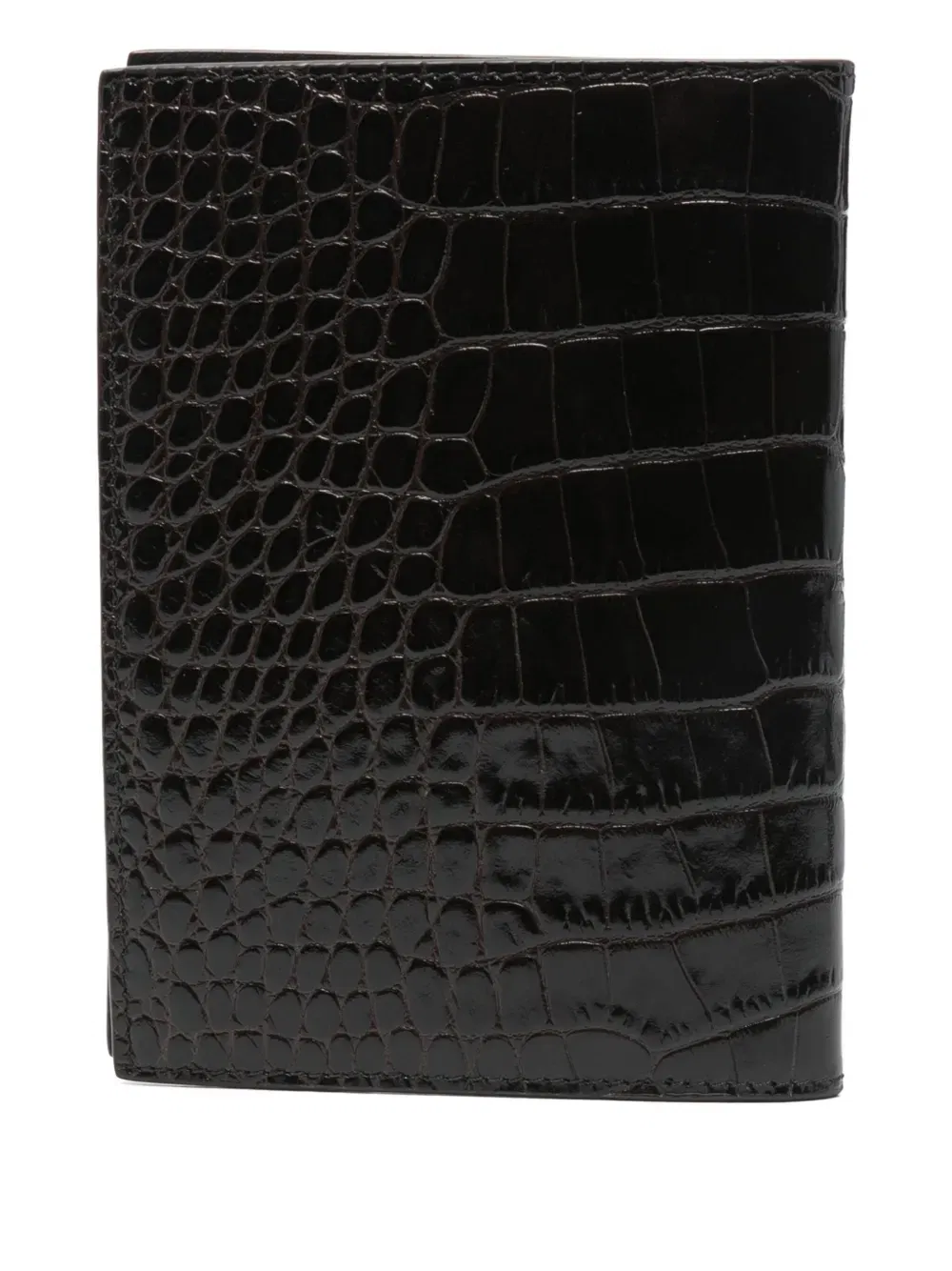crocodile-effect leather wallet