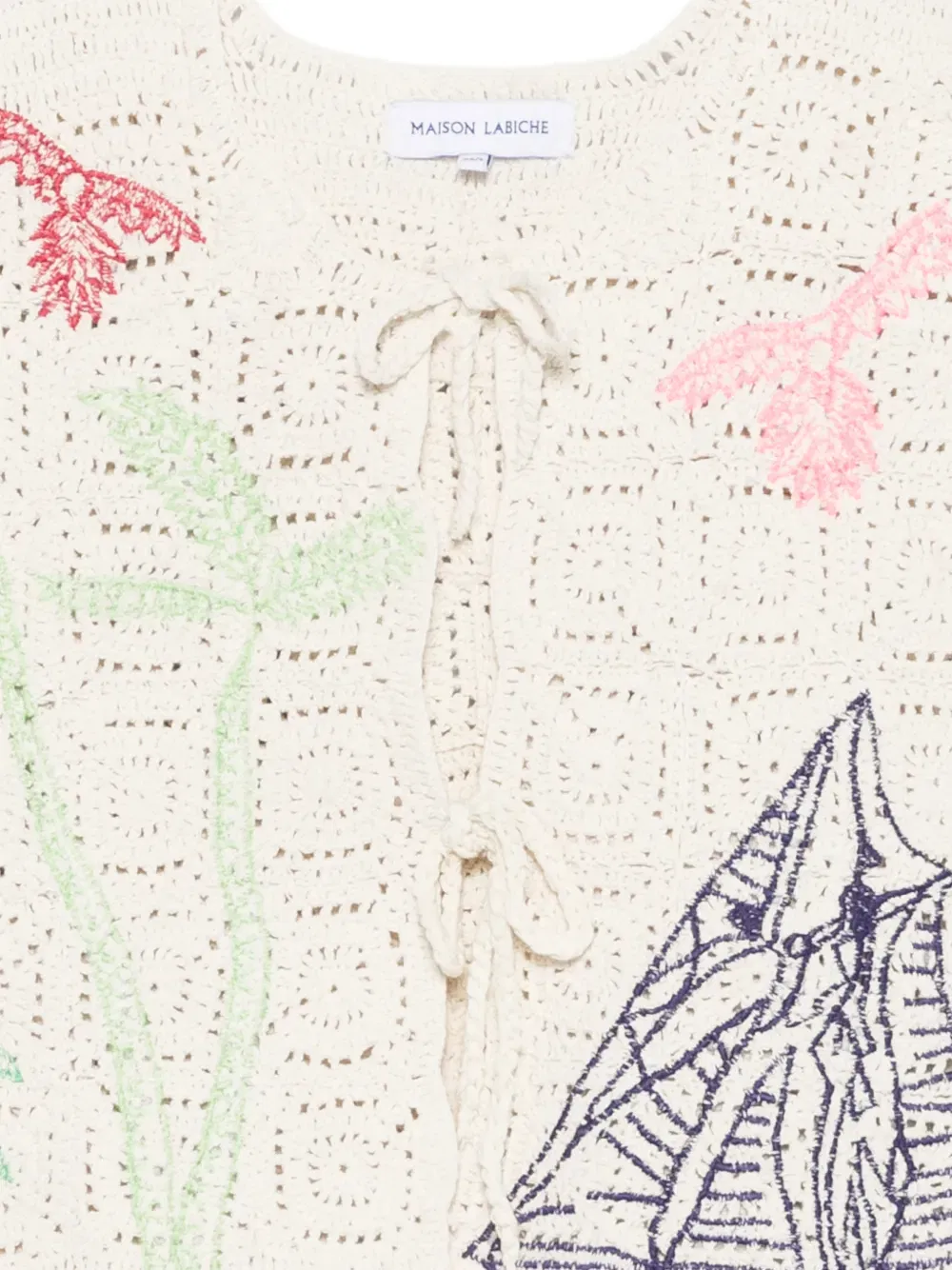 Piver crochet embroidered gilet