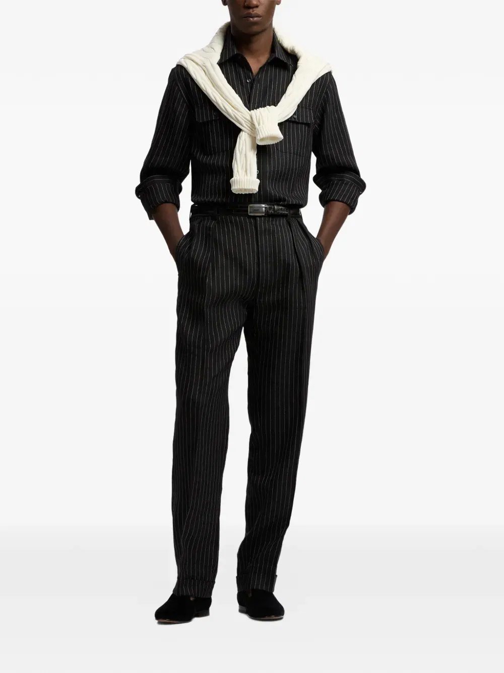 pinstripe pocket shirt