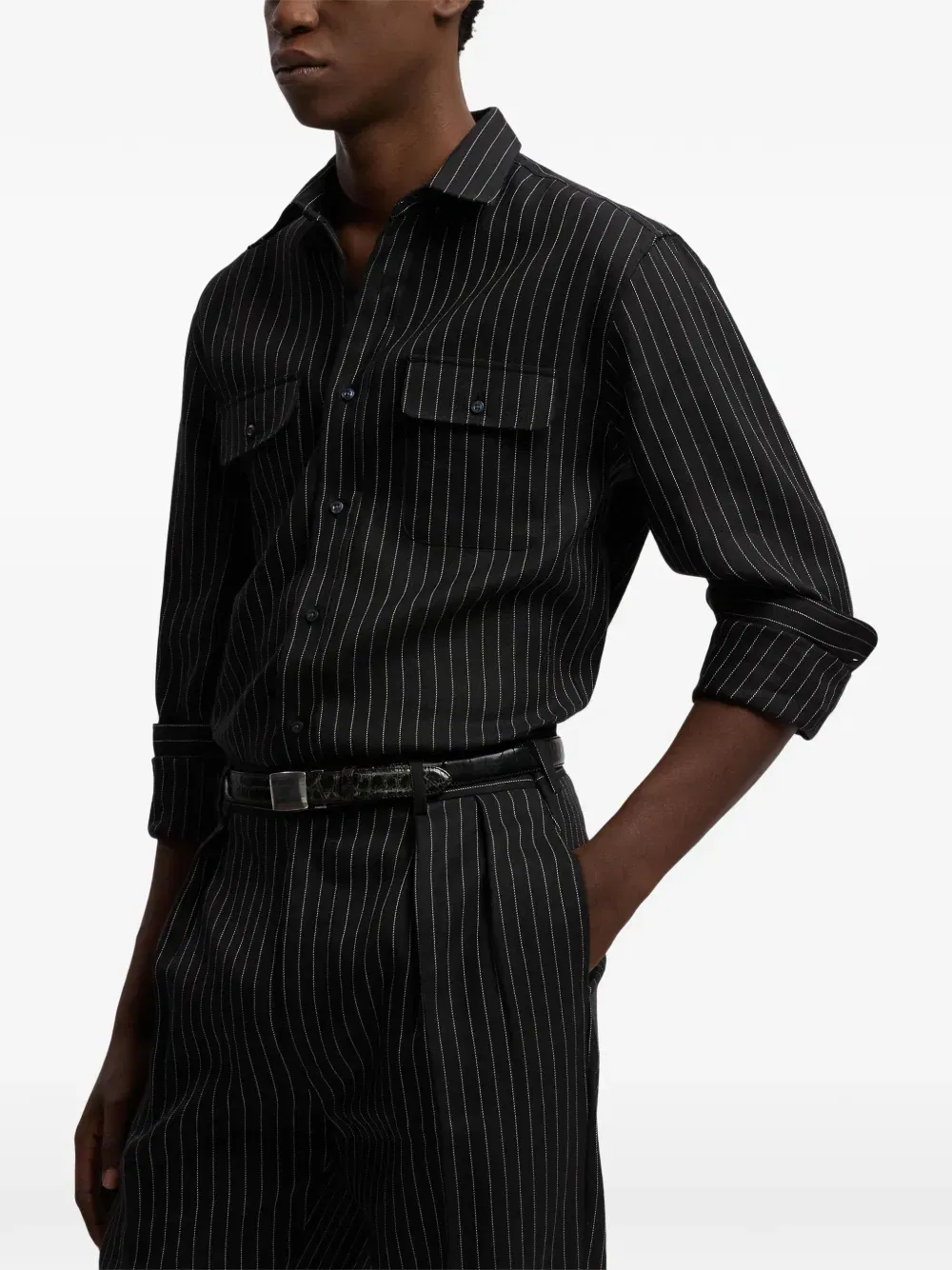 pinstripe pocket shirt